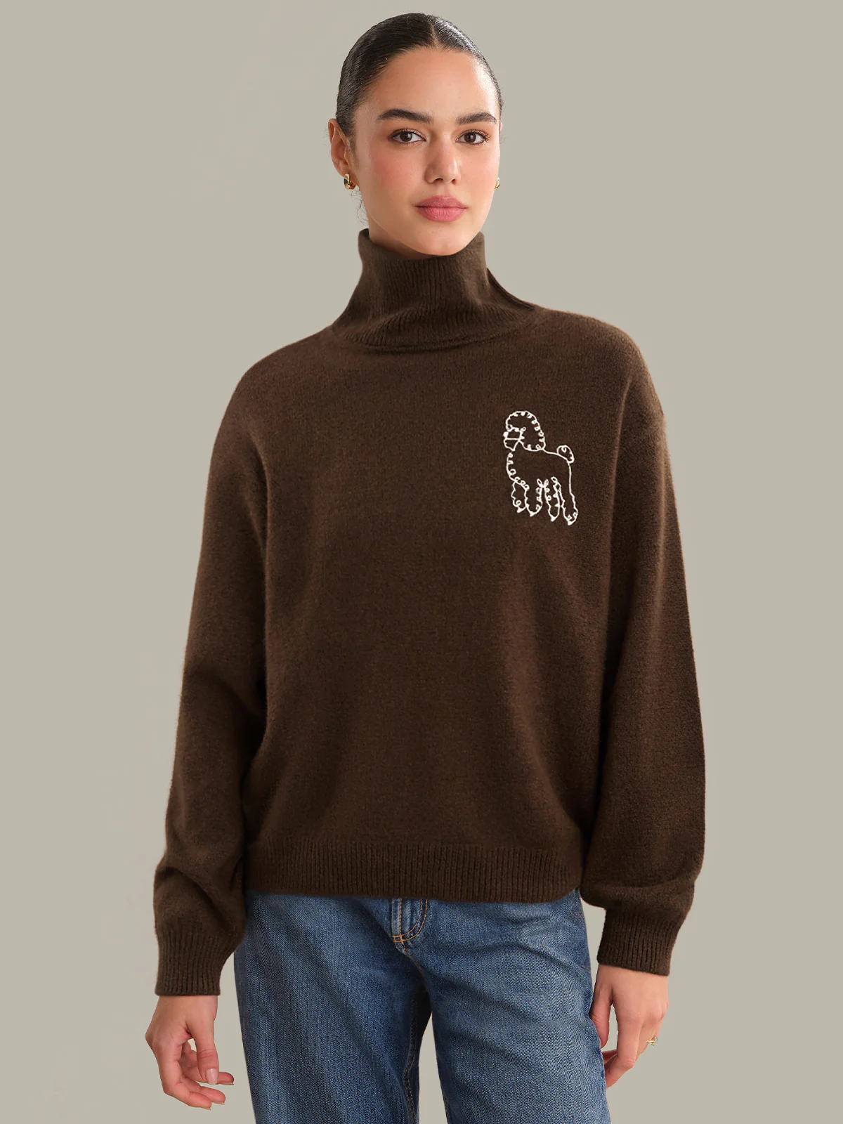 Callie: 100% Cashmere Poodle Turtleneck