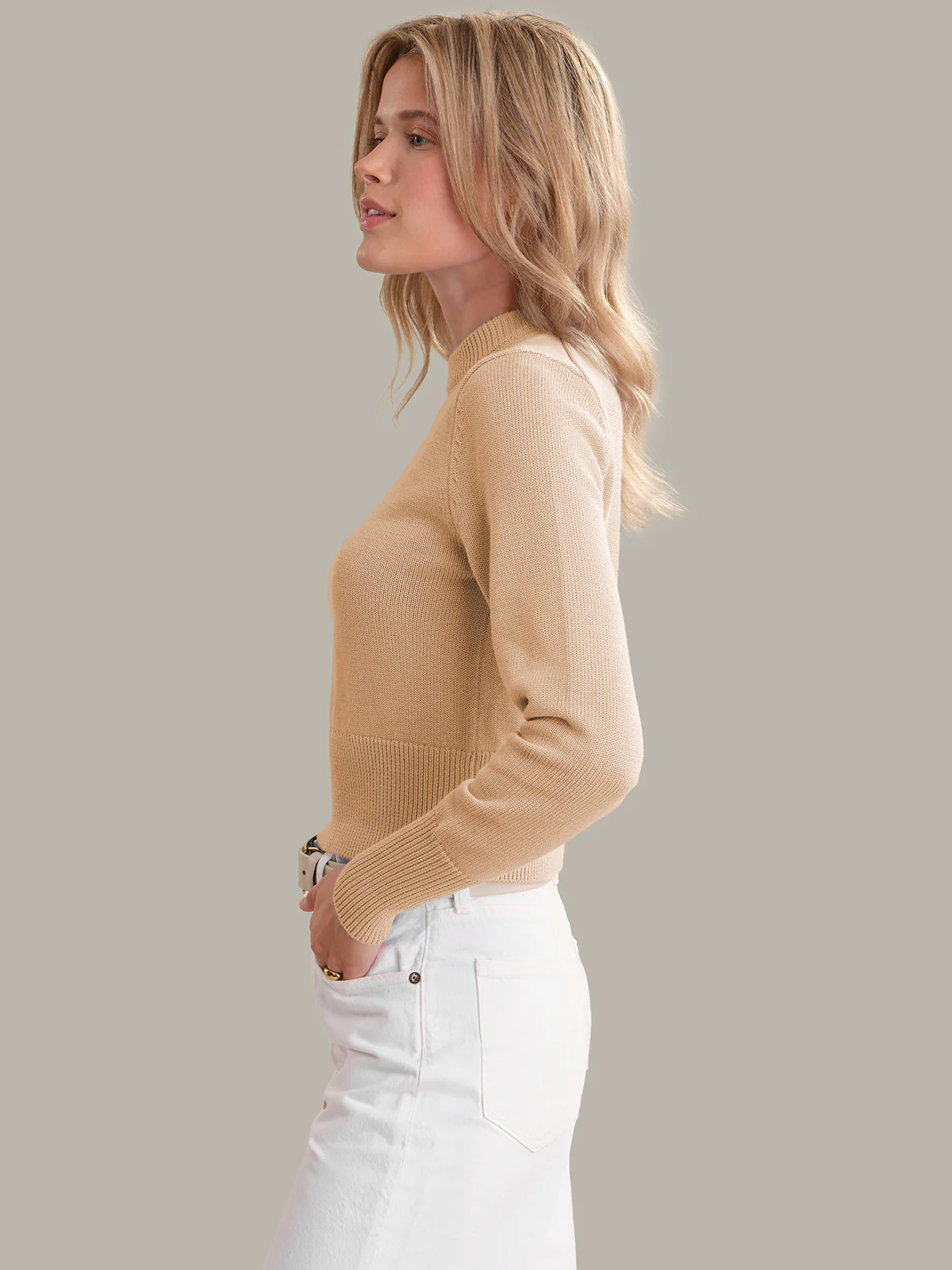 Adeline: Cropped Cotton Sweater - Image 2