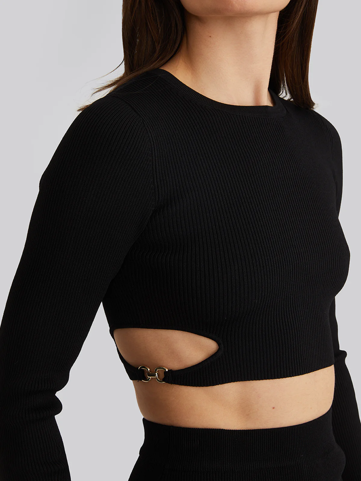 Alexia: Cropped Buckle Cutout Top - Image 6