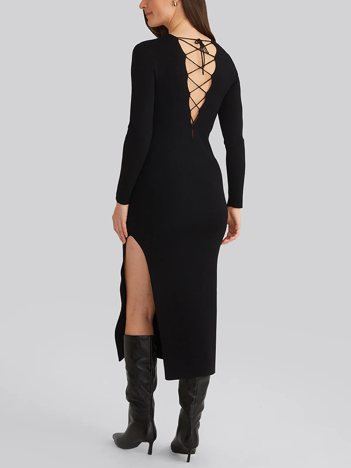 Allison: Maxi Lace Up Back Dress - Image 3