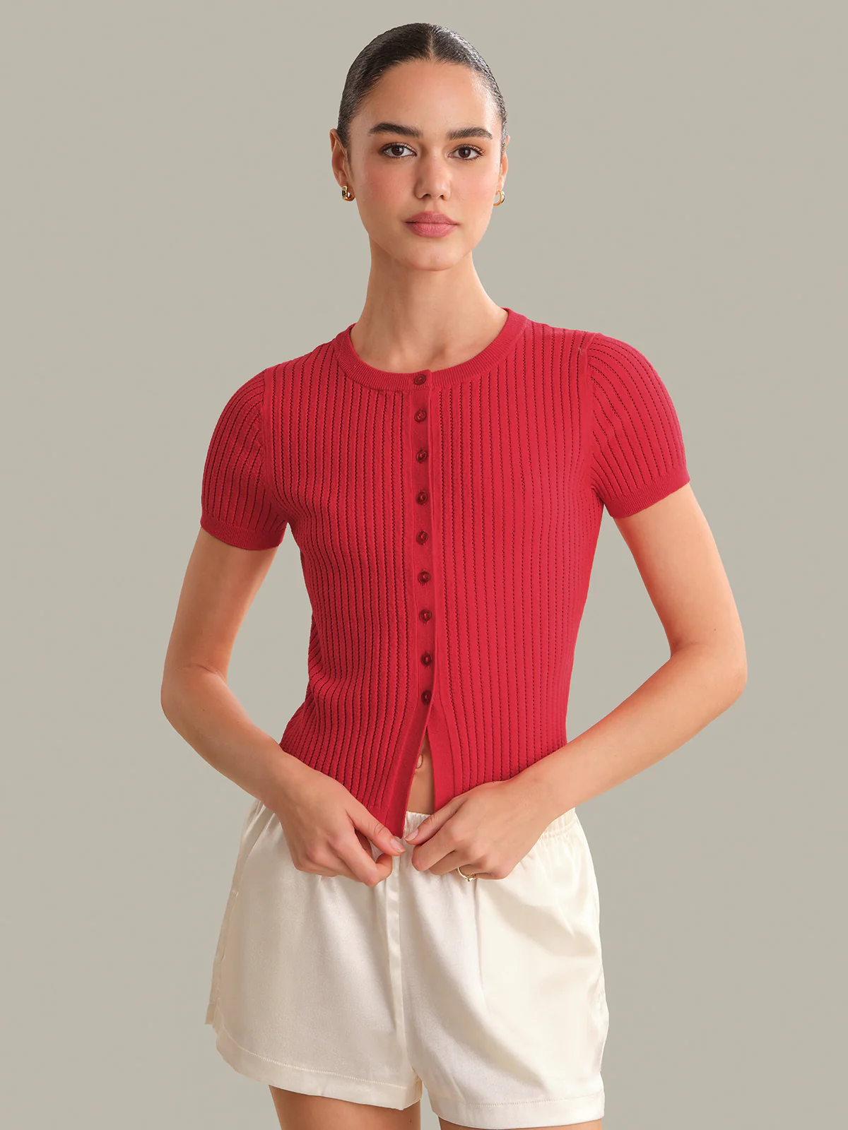 Anna Short Sleeve Button Down Cardi - Image 4