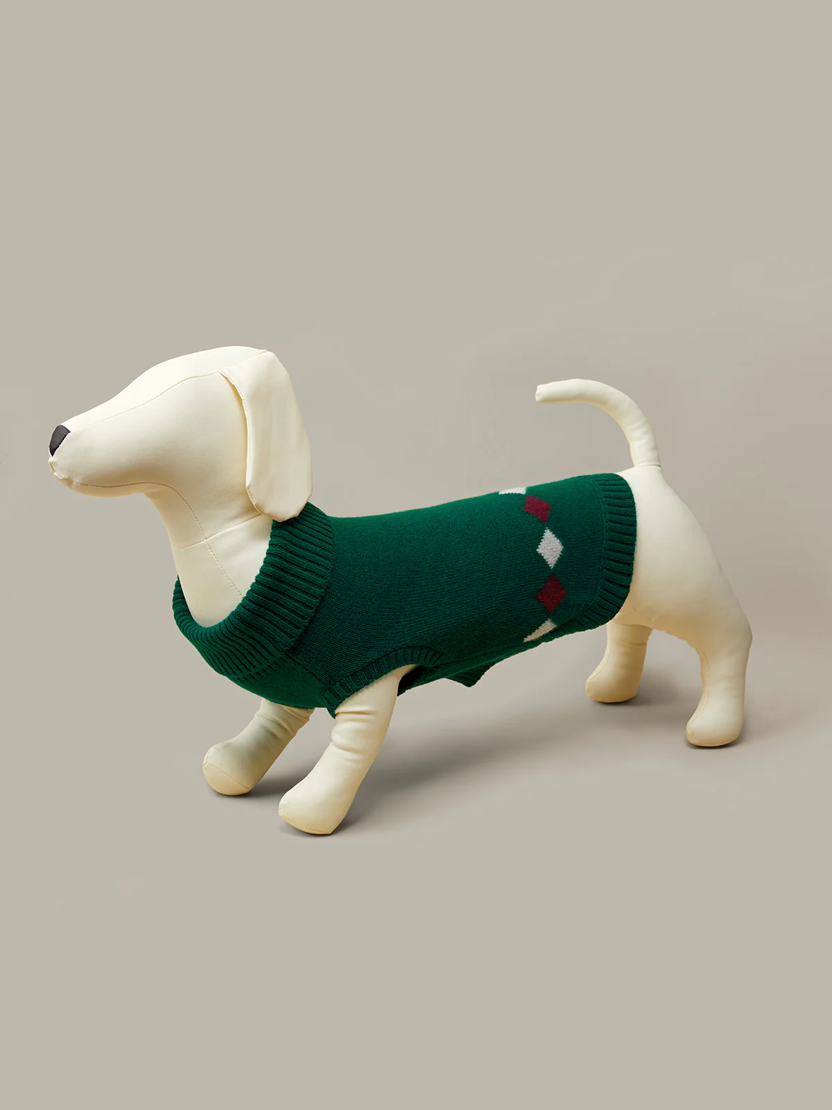 Argyle 100% Cashmere Dog Sweater - Image 2