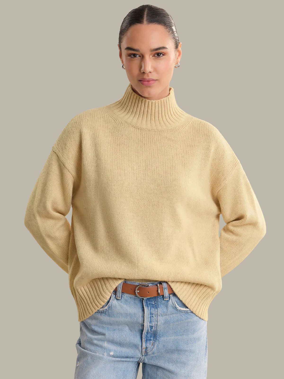 Arielle: Cashmere Blend Mockneck Sweater