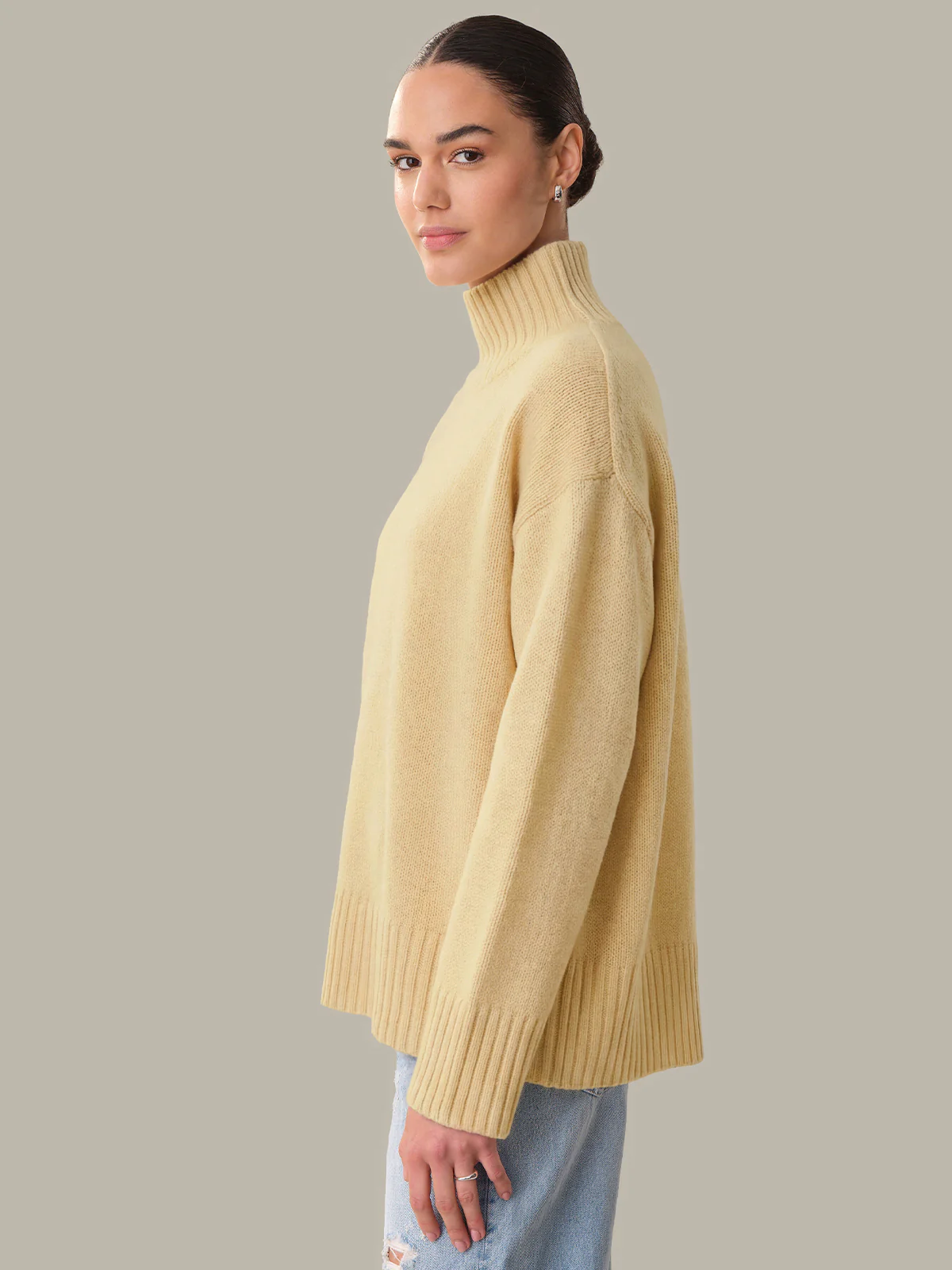 Arielle: Cashmere Blend Mockneck Sweater - Image 2