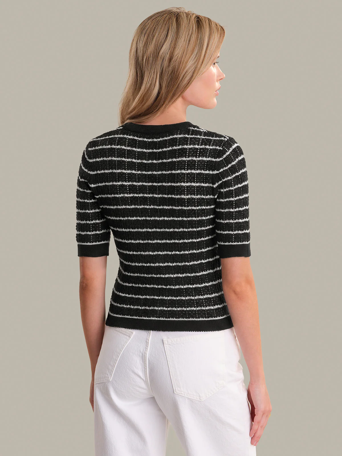 Astrid: Textured Stripe Henley Pullover - Image 3