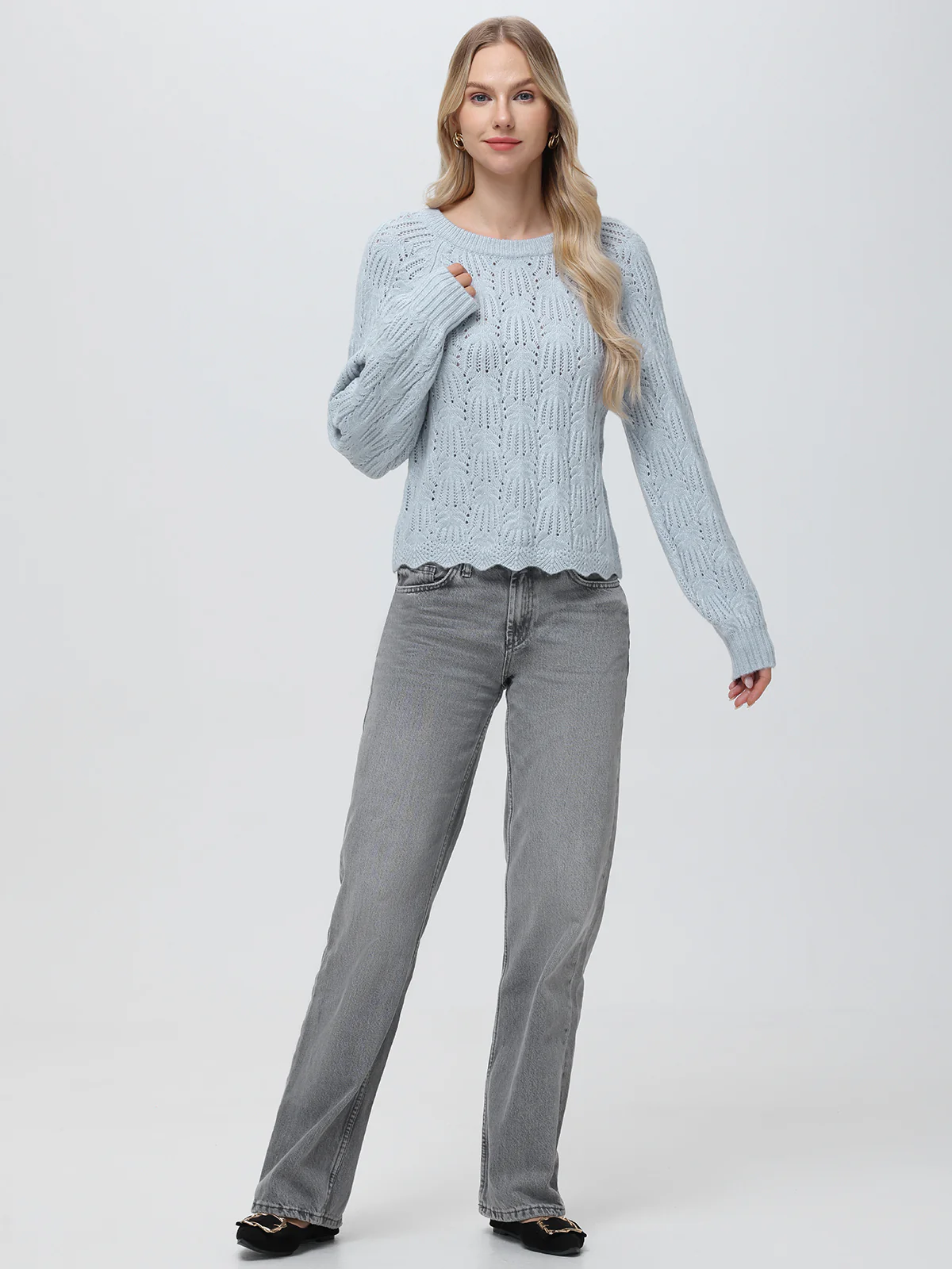 Athena: Pointelle Bow Back Sweater - Image 4