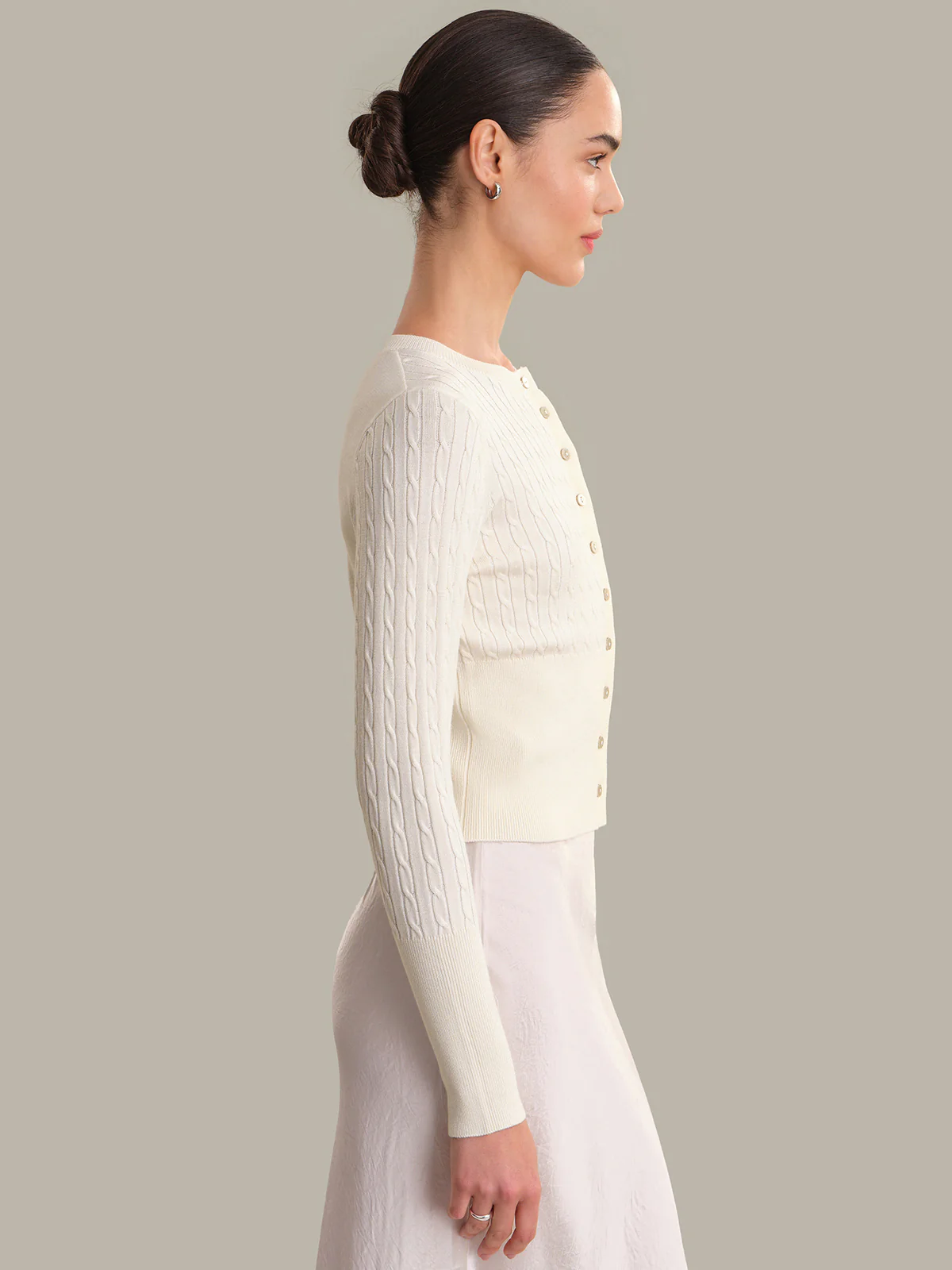 Audra: Cropped Cable-Knit Cardigan - Image 2