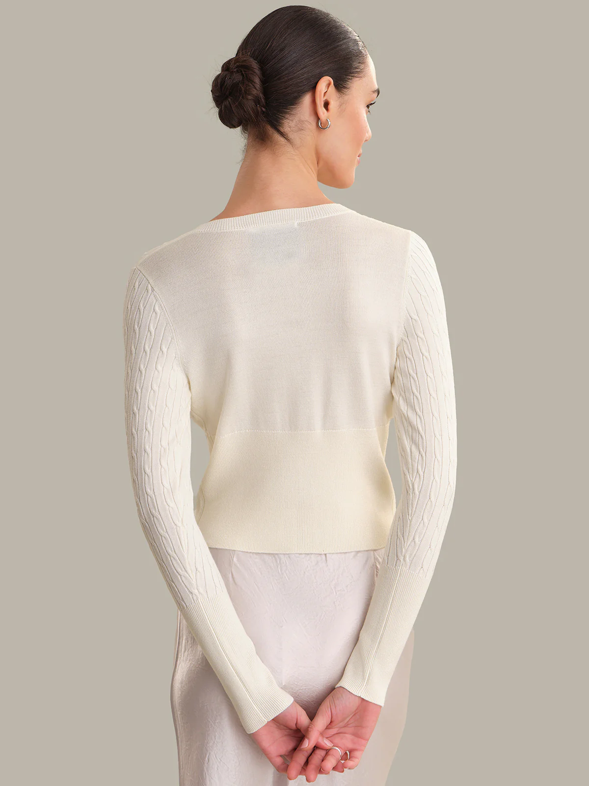 Audra: Cropped Cable-Knit Cardigan - Image 3