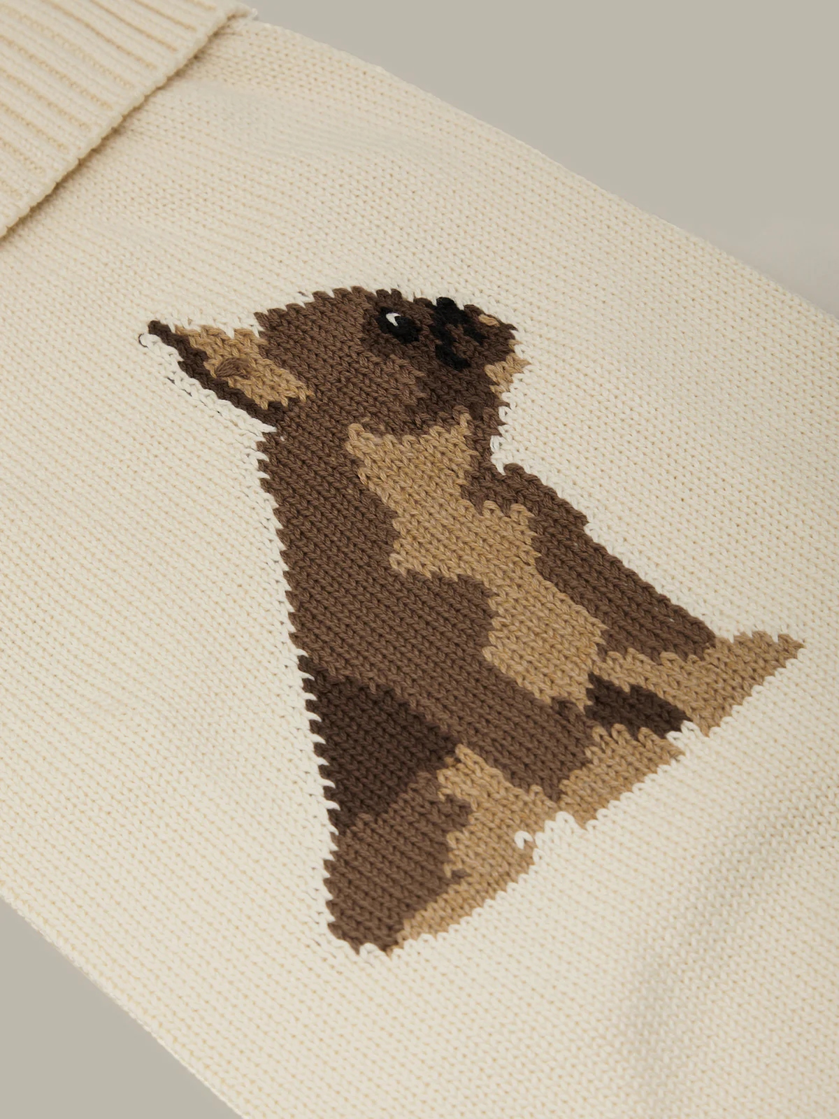 Frenchie Intarsia Cotton Dog Sweater - Image 4