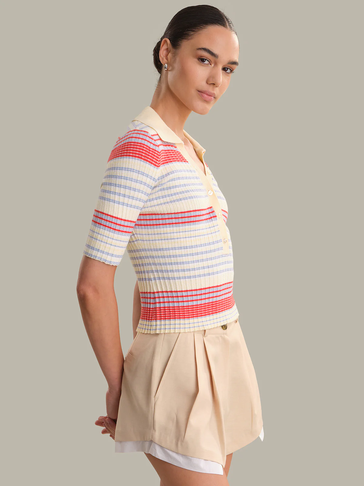 Calla: Striped Polo Top - Image 2