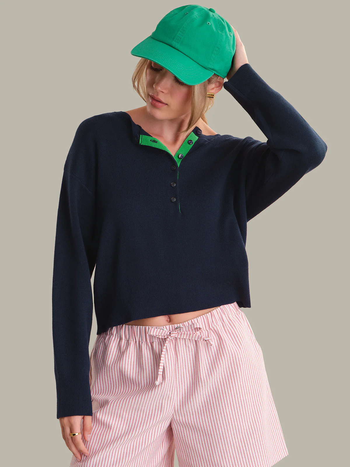 Callen: Contrast Henley Pullover