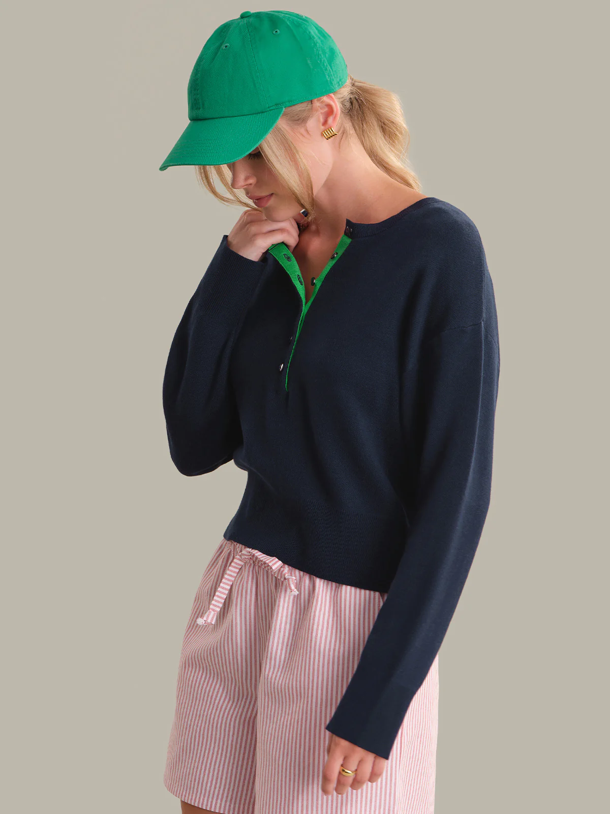 Callen: Contrast Henley Pullover - Image 2