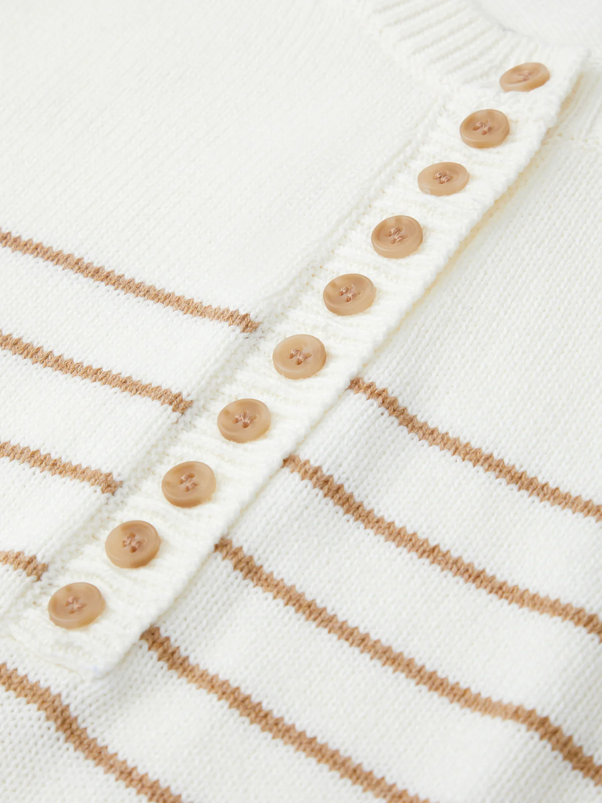 Carly: Stripe Half Button Cotton Sweater - Image 4