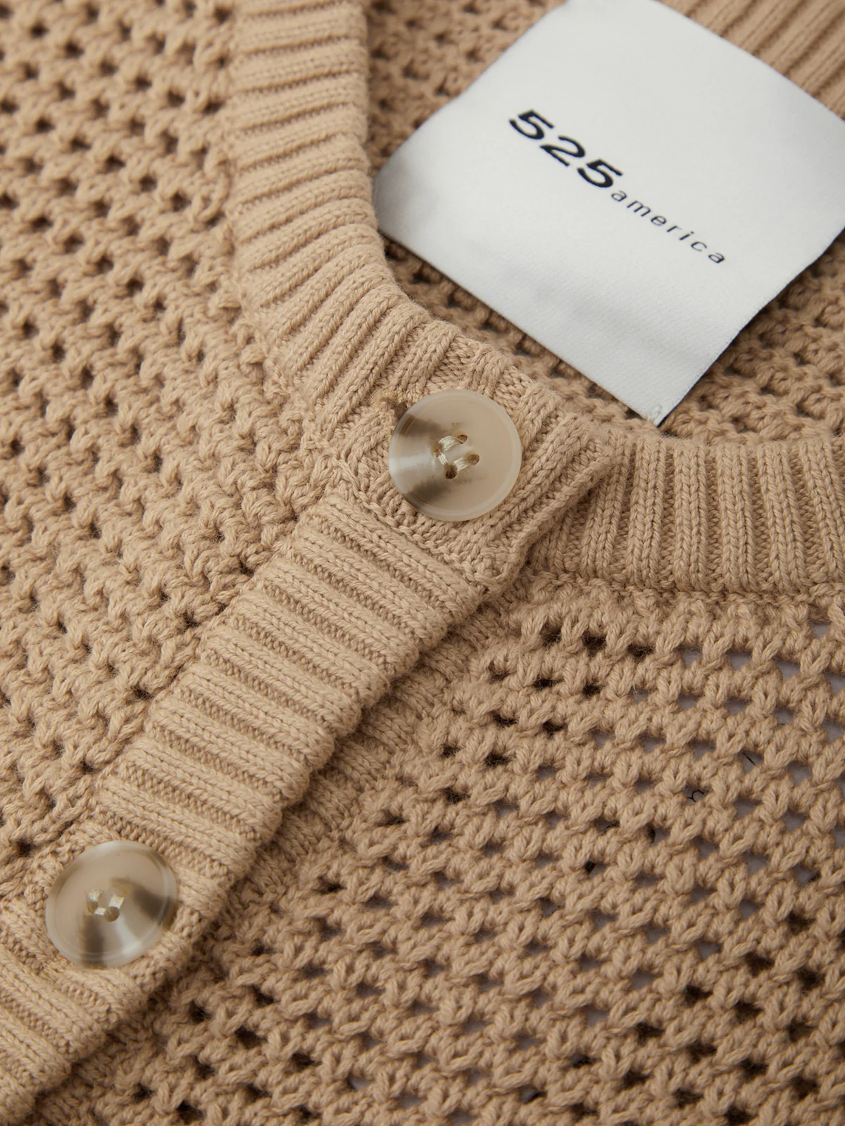 Celine: Cotton Cropped Pointelle Cardigan - Image 4