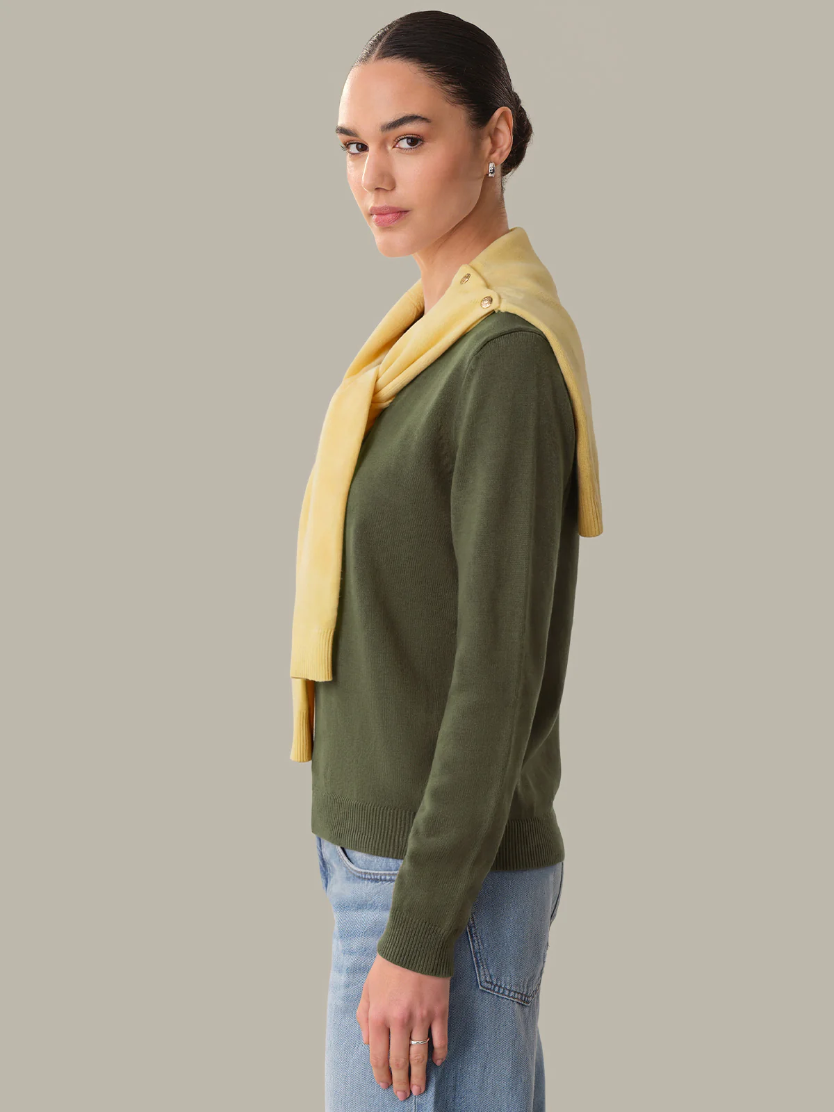 Cerise: Cotton Shawl V-Neck Pullover - Image 2