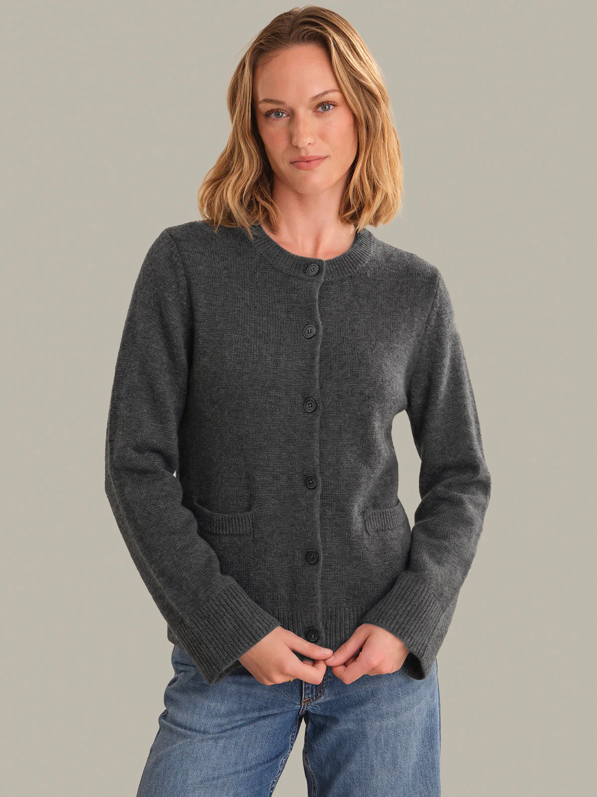 Classic Wool Crewneck Cardigan