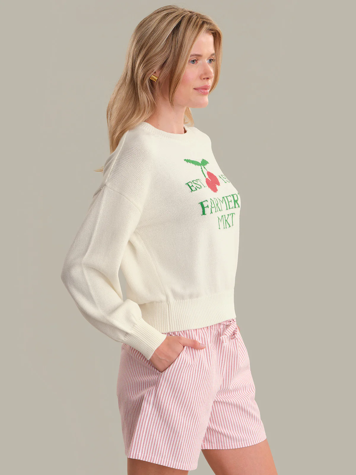 Clover: Market Graphic Cotton Sweater - Image 2