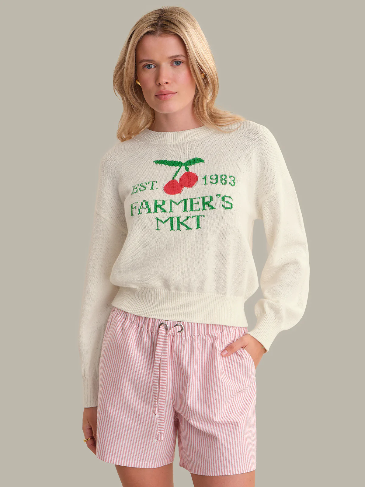 Clover: Market Graphic Cotton Sweater - Image 4