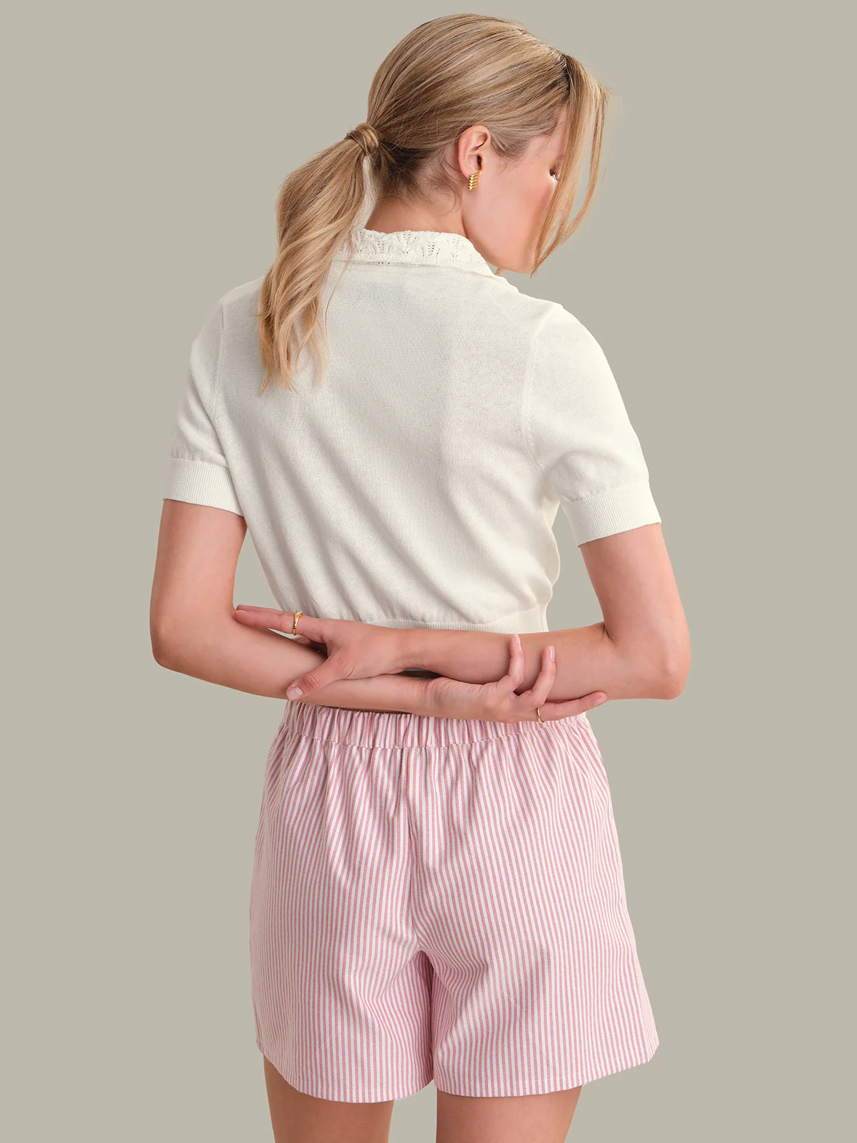 Coco: Peter Pan Collar Cotton-Linen Cardigan - Image 3