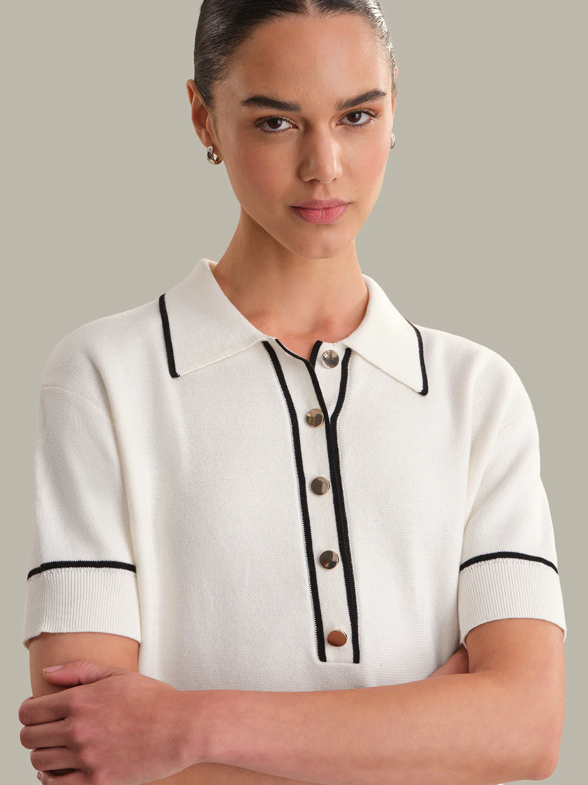Ruby: Contrast Cotton Mini Dress - Image 4