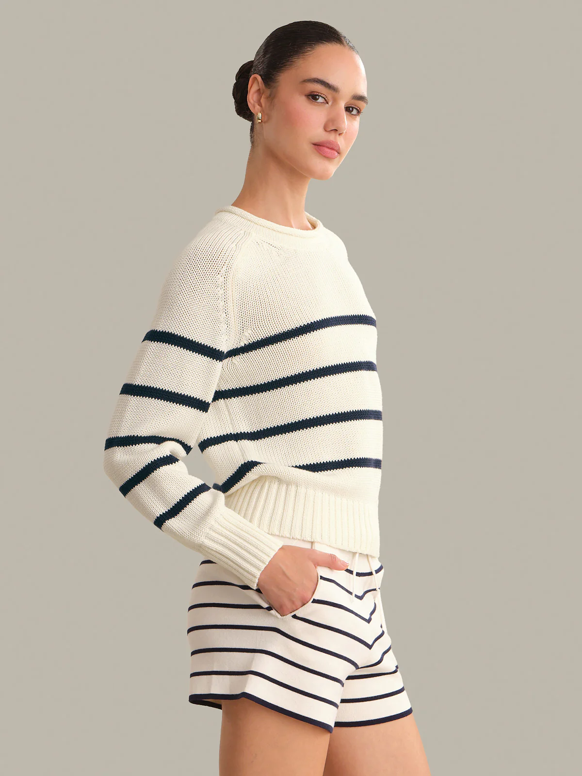 Coral Striped Pullover - Image 2