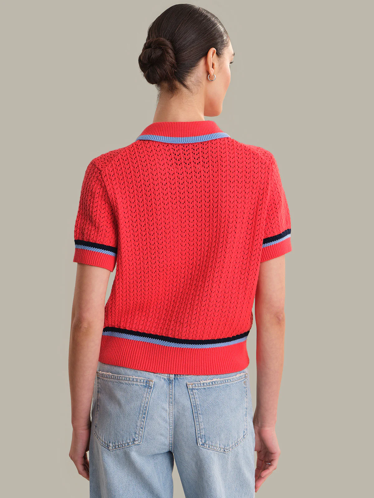 Dania: Pointelle Polo Pullover - Image 3