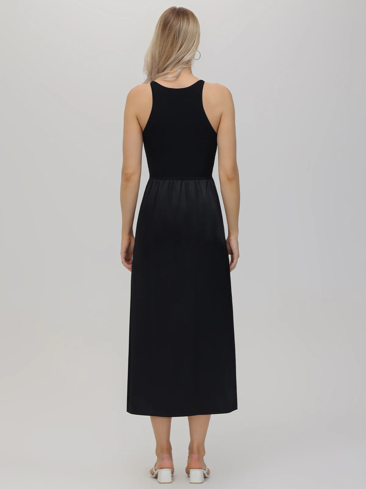 Deanna: Mixed Media Midi Dress - Image 3