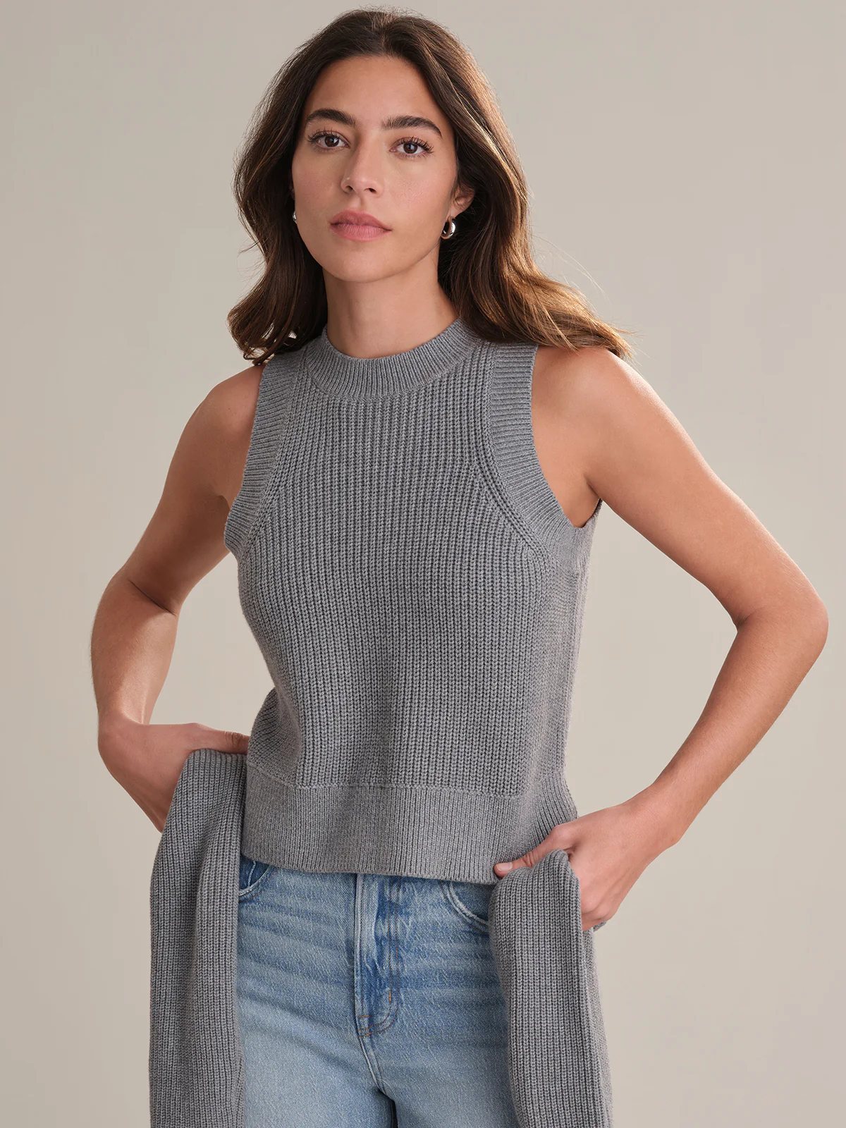 Demi: High Crewneck Cotton Tank