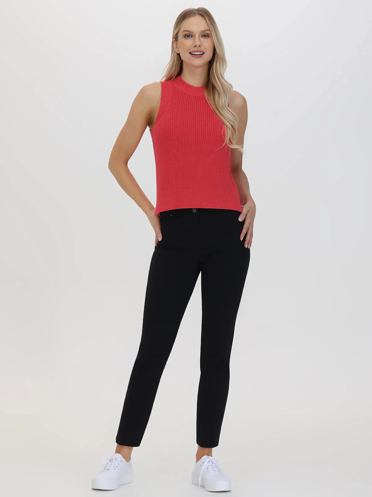 Demi: High Crewneck Cotton Tank - Image 4