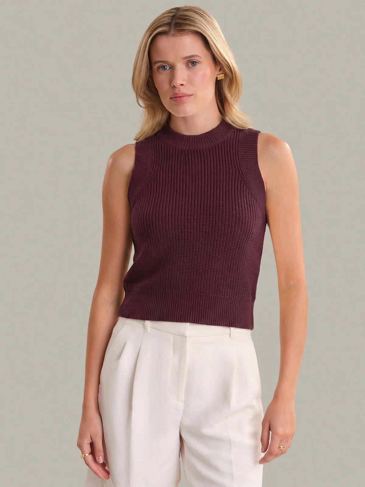 Demi: High Crewneck Cotton Tank