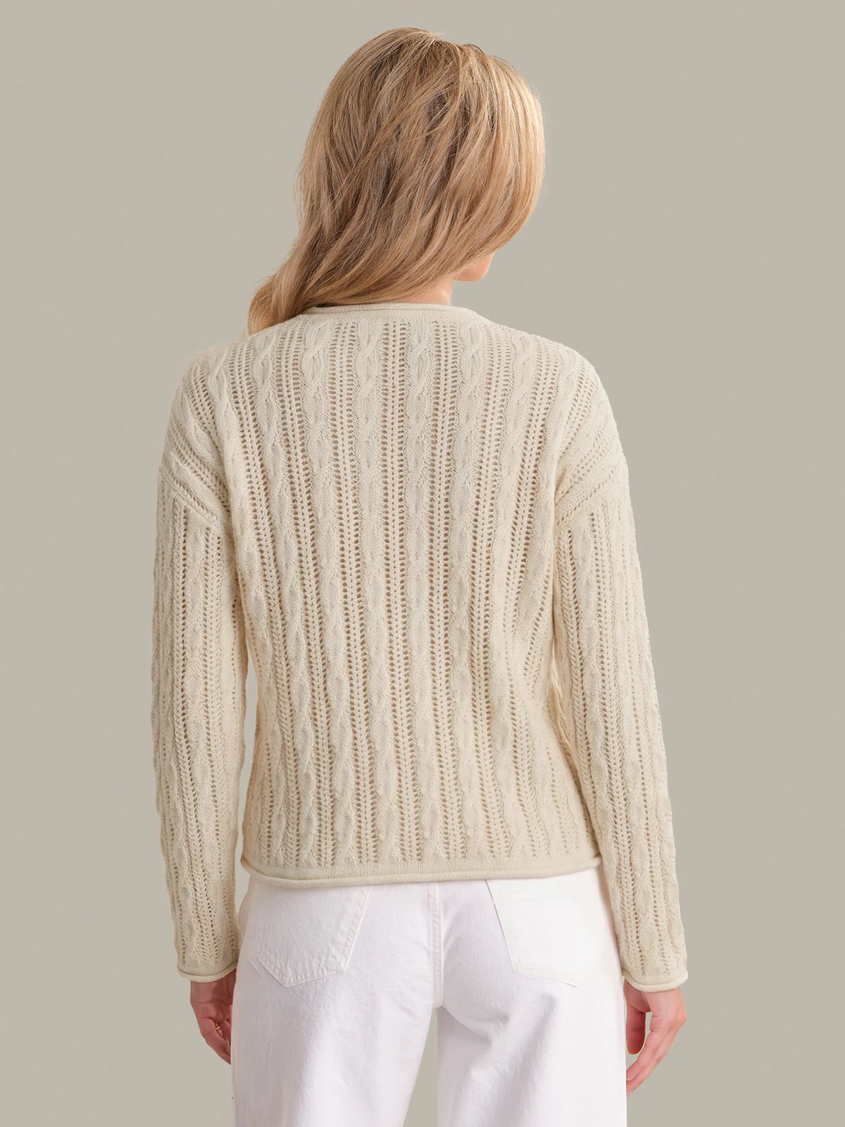 Dina: Pointelle Cotton Crewneck - Image 3