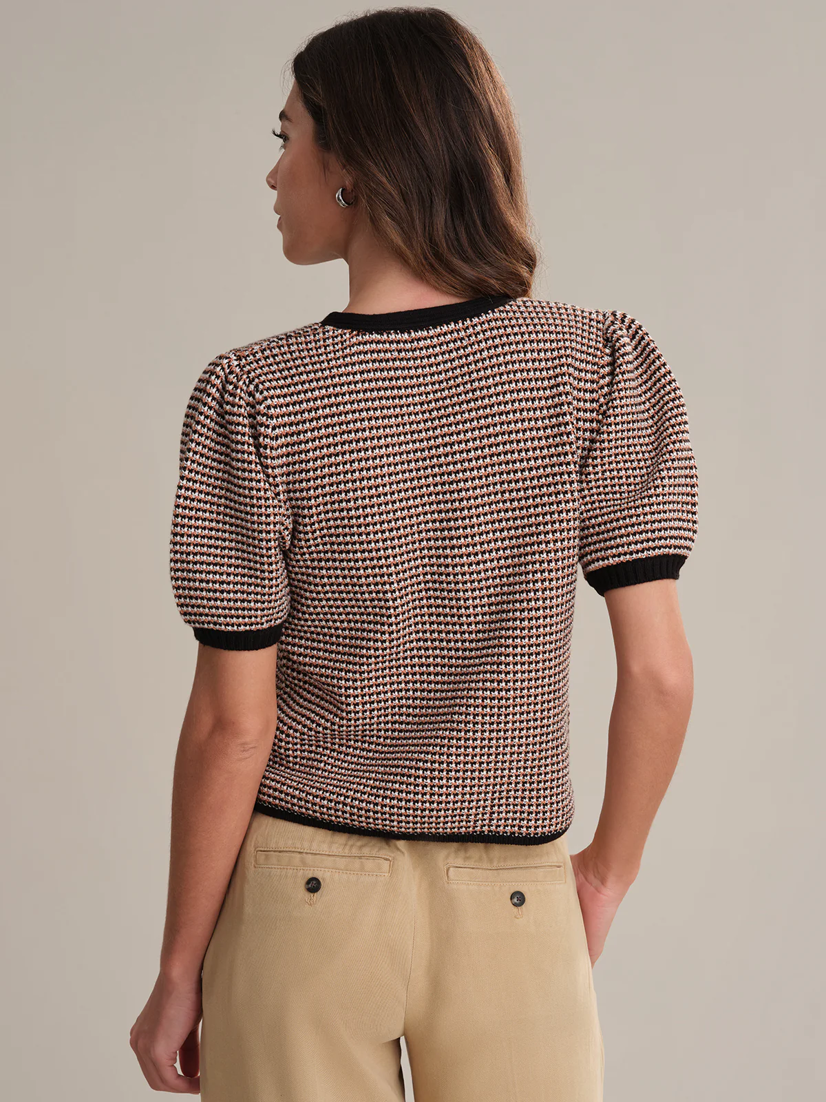 Elaine: Cotton Puff Sleeve Tie Front Top - Image 3