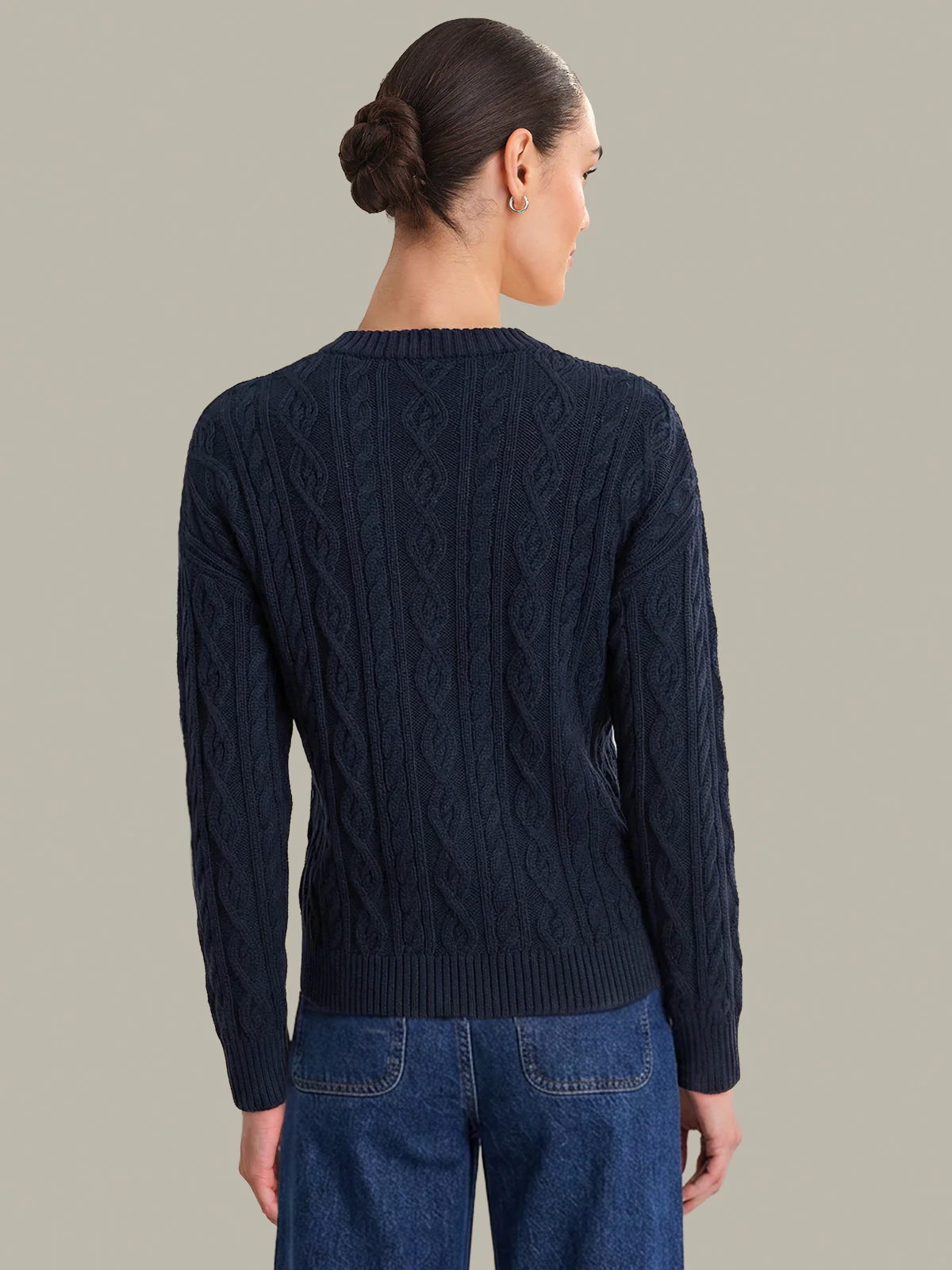 Eleanor: Cable Knit Cotton Crewneck - Image 3