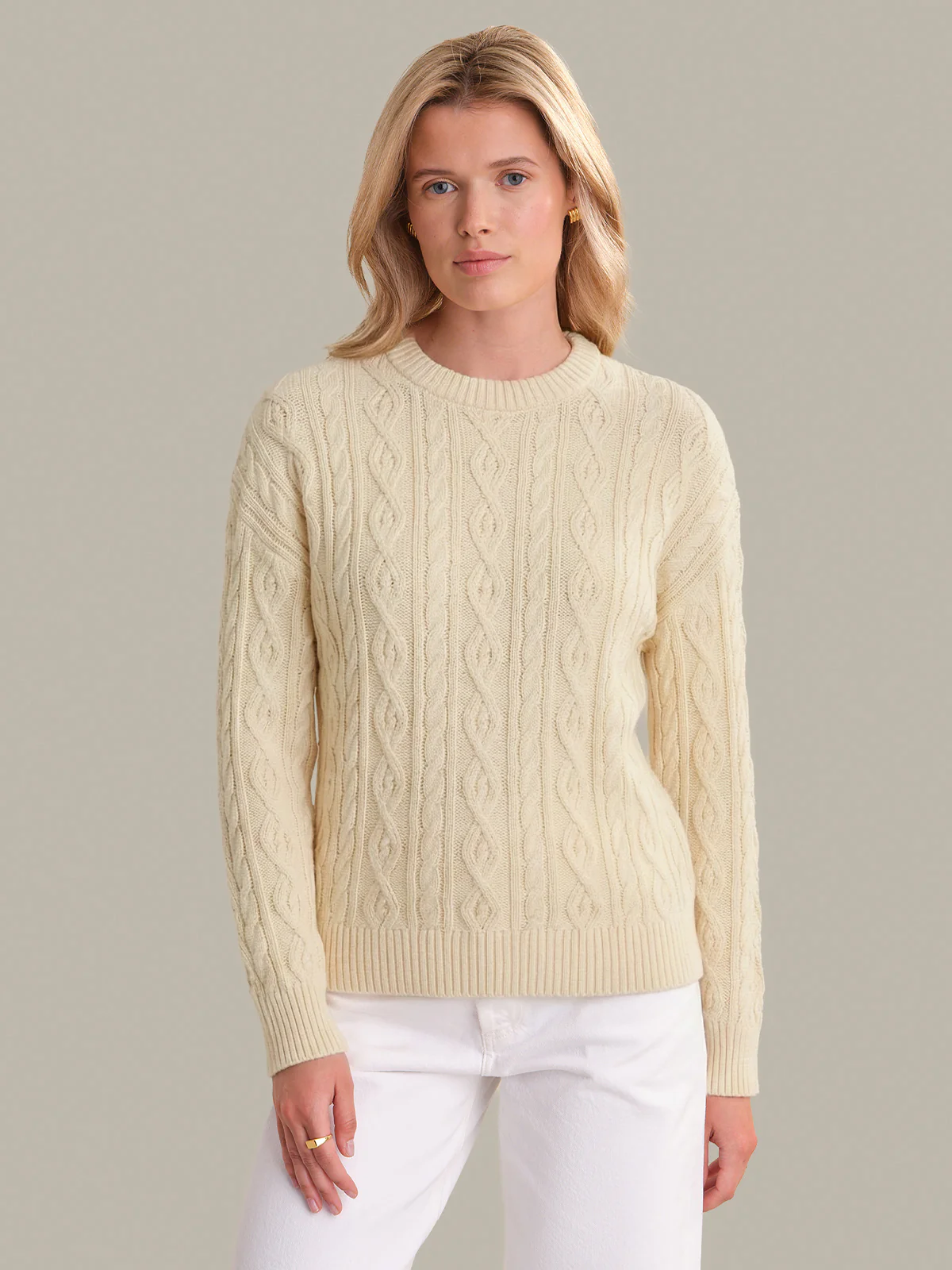 Eleanor: Cable Knit Cotton Crewneck
