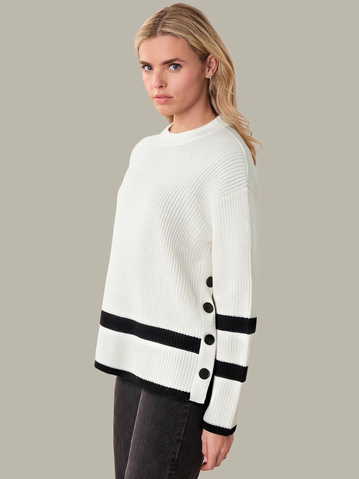 Eliza: Stripe Crewneck Cotton Sweater - Image 2