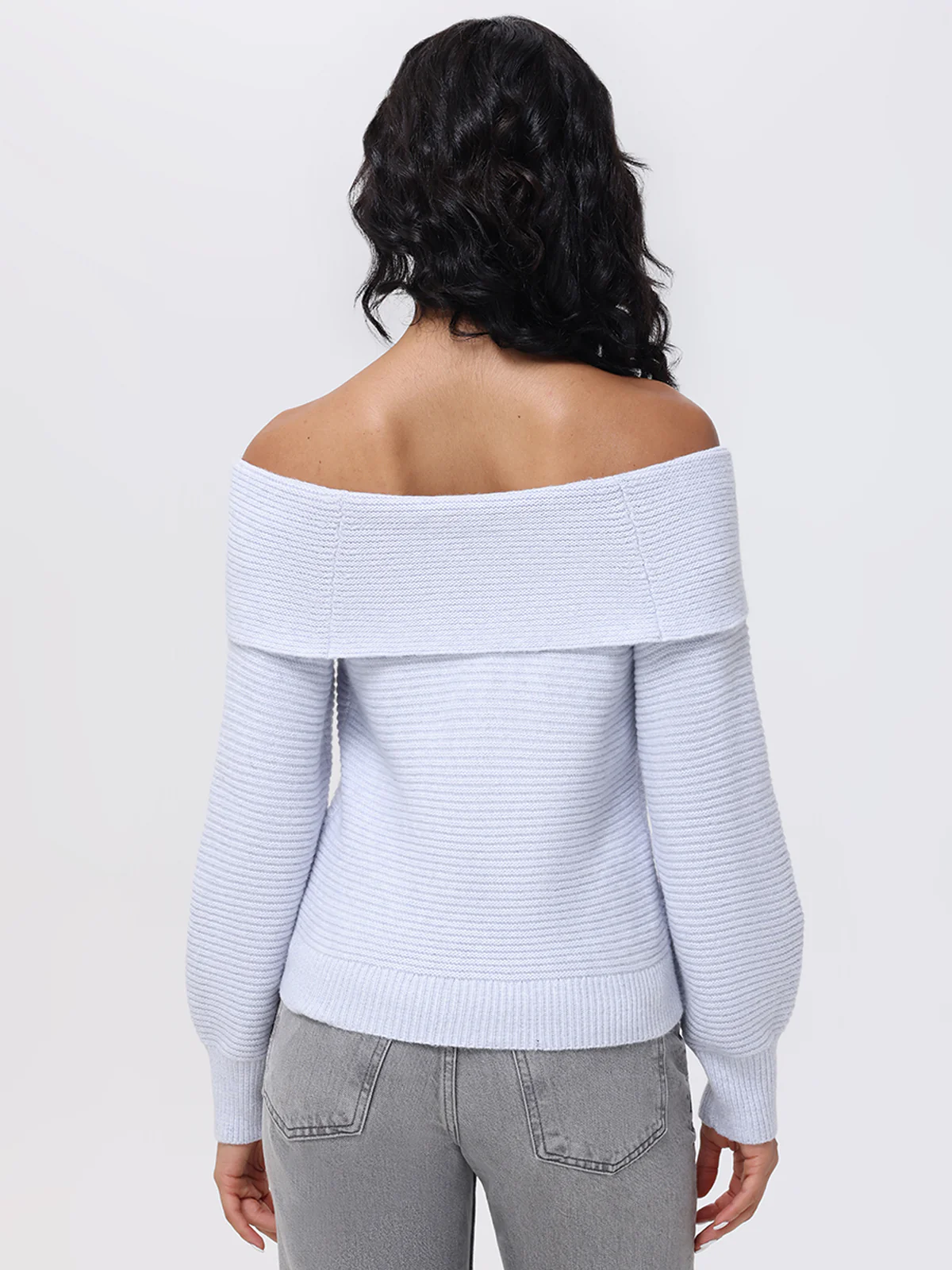 Elizabeth: Off The Shoulder Rosette Sweater - Image 3