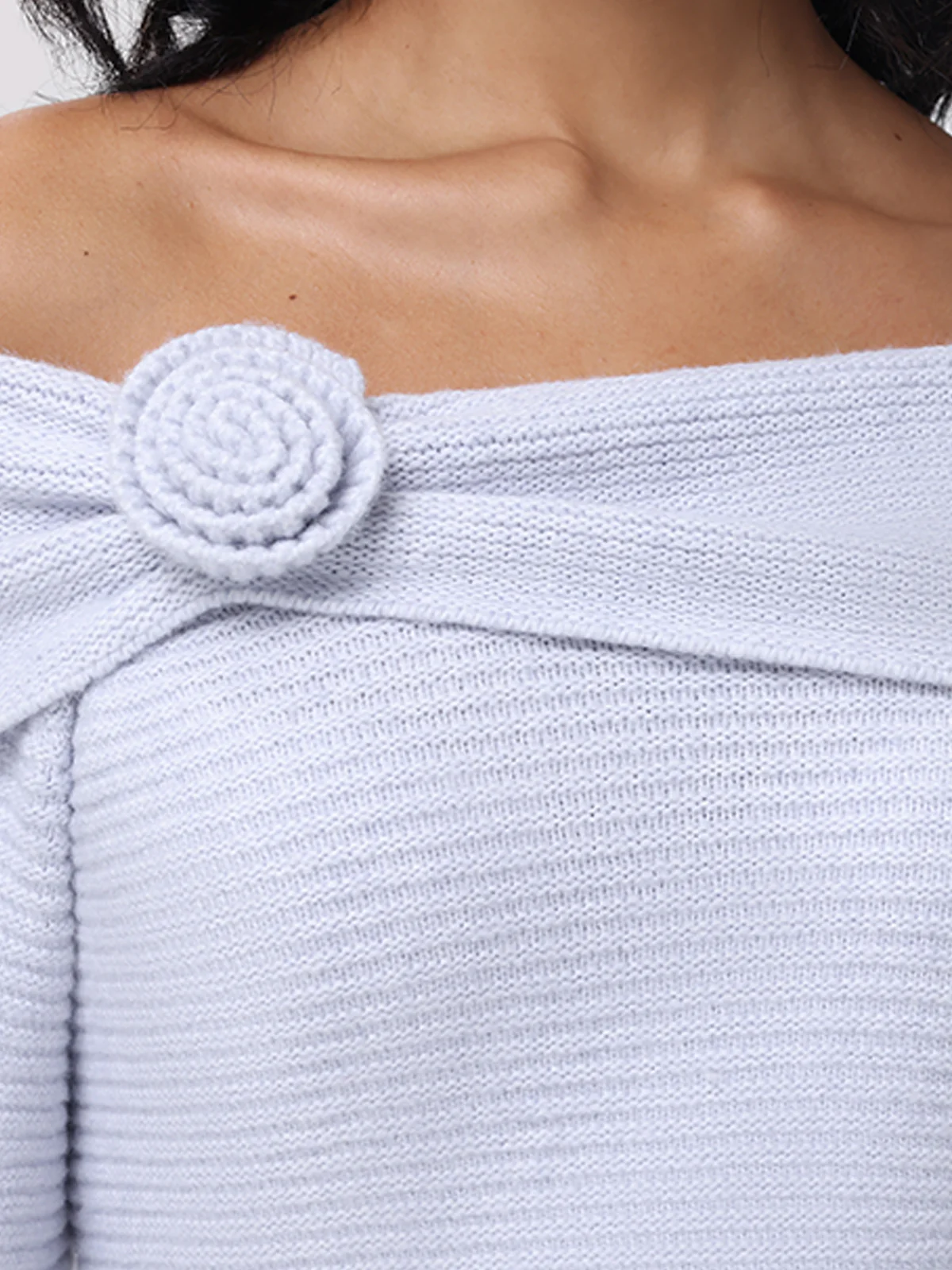 Elizabeth: Off The Shoulder Rosette Sweater - Image 5