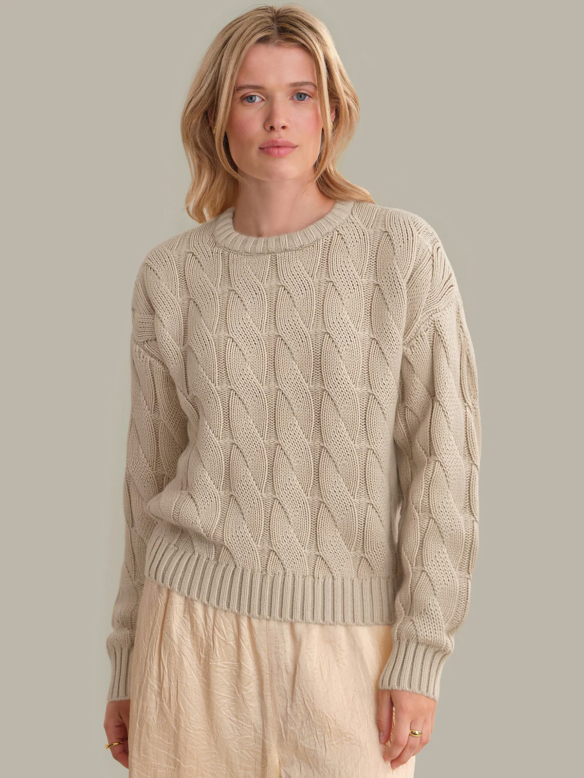 Elodie: Cashmere Blend Cable Knit Sweater