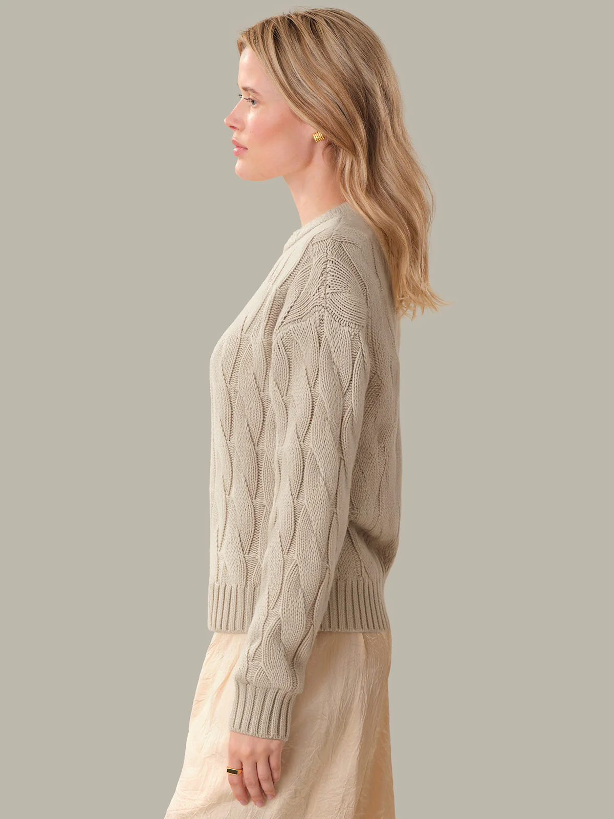 Elodie: Cashmere Blend Cable Knit Sweater - Image 2