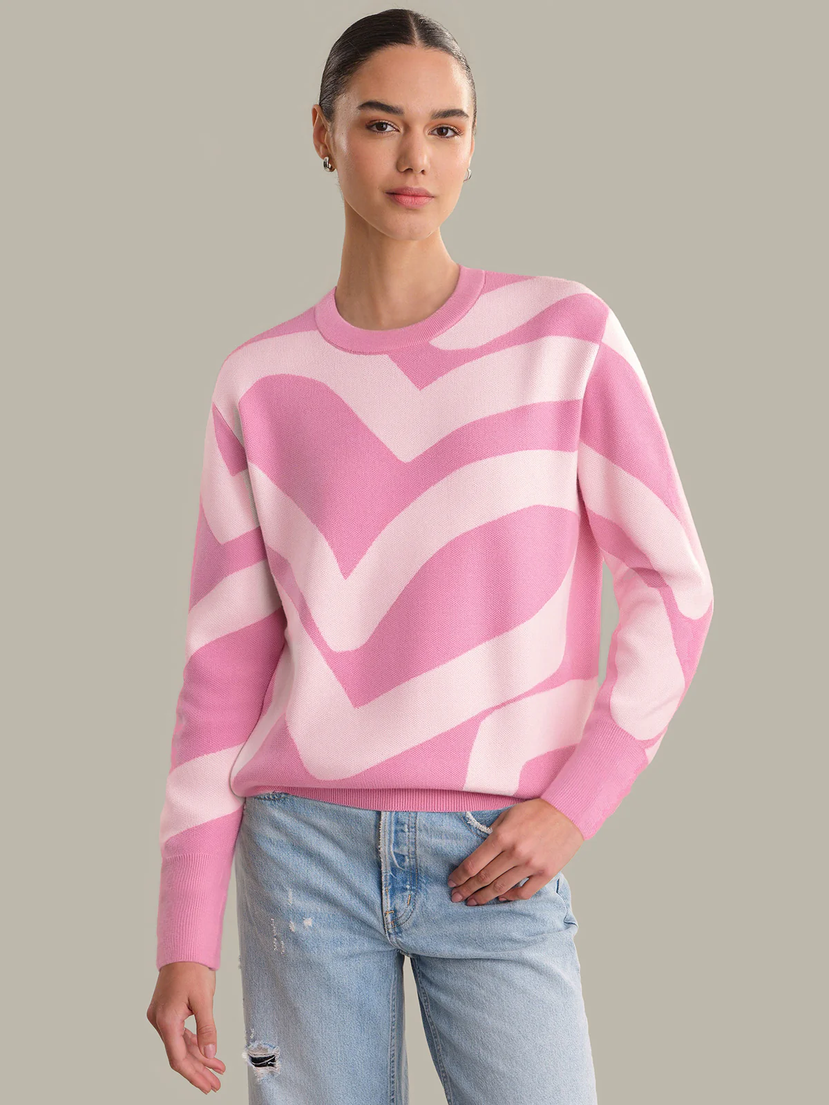 Elsie: Cotton Heart Pattern Sweater