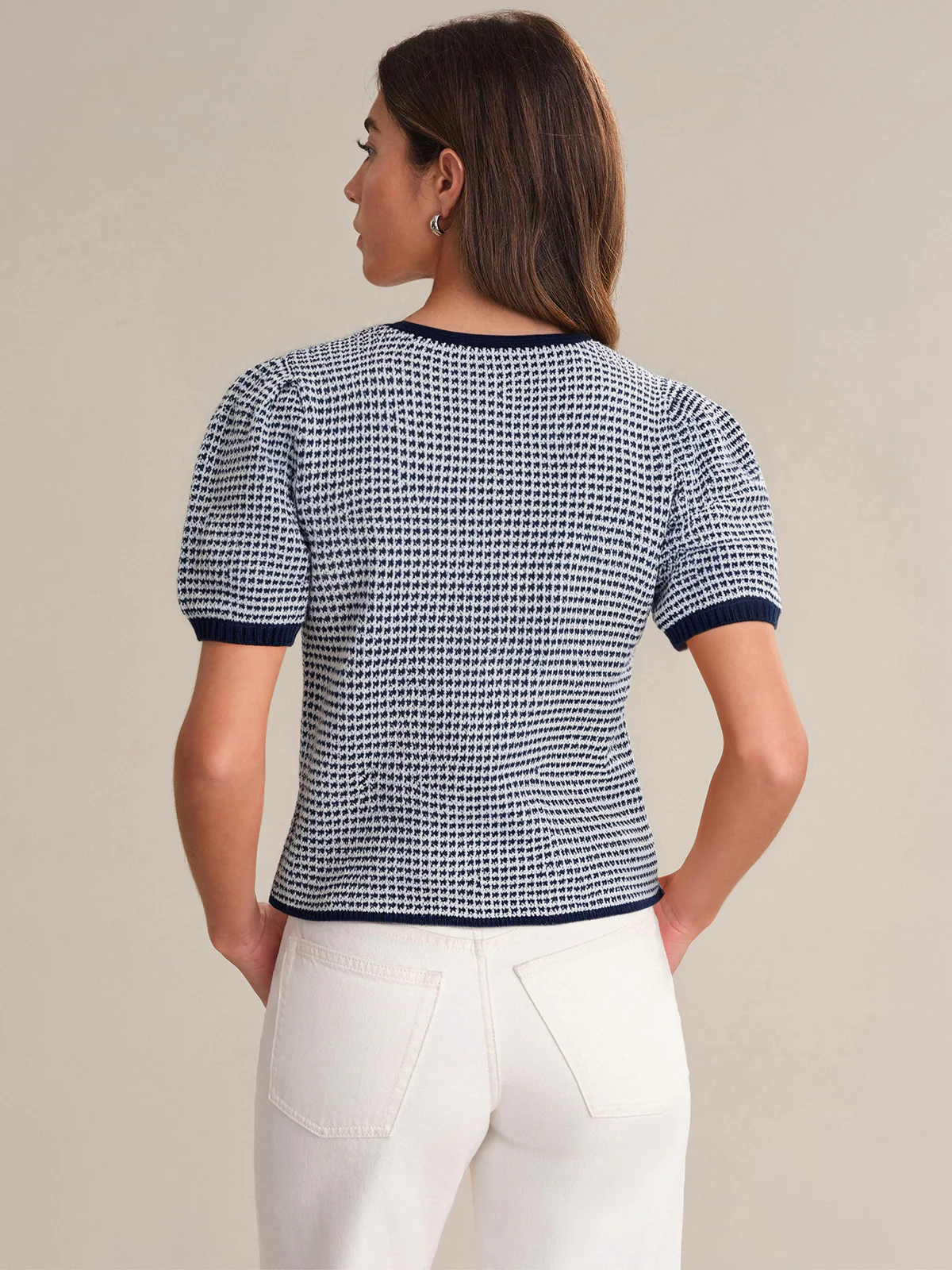 Ely: Puff Sleeve Cotton Cardigan - Image 3