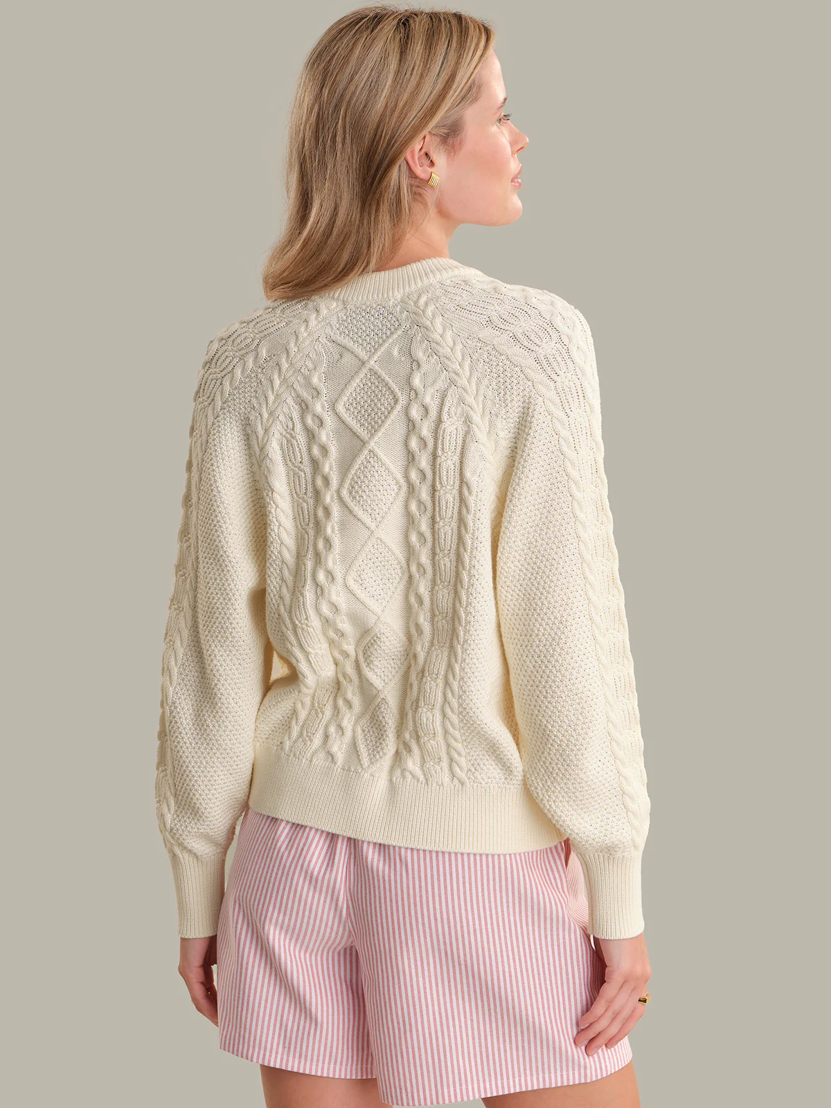 Emerson: Cotton Cable Knit Cardigan - Image 3