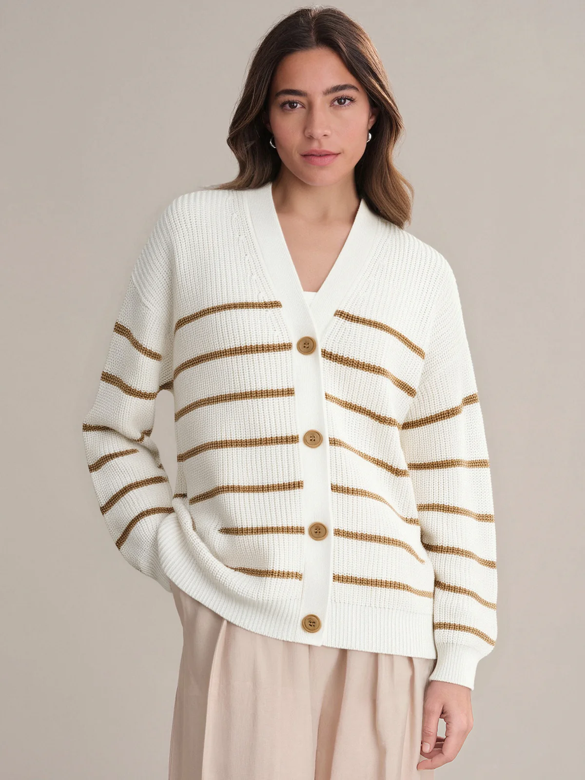 Emilia: Stripe Cotton Cocoon Cardigan