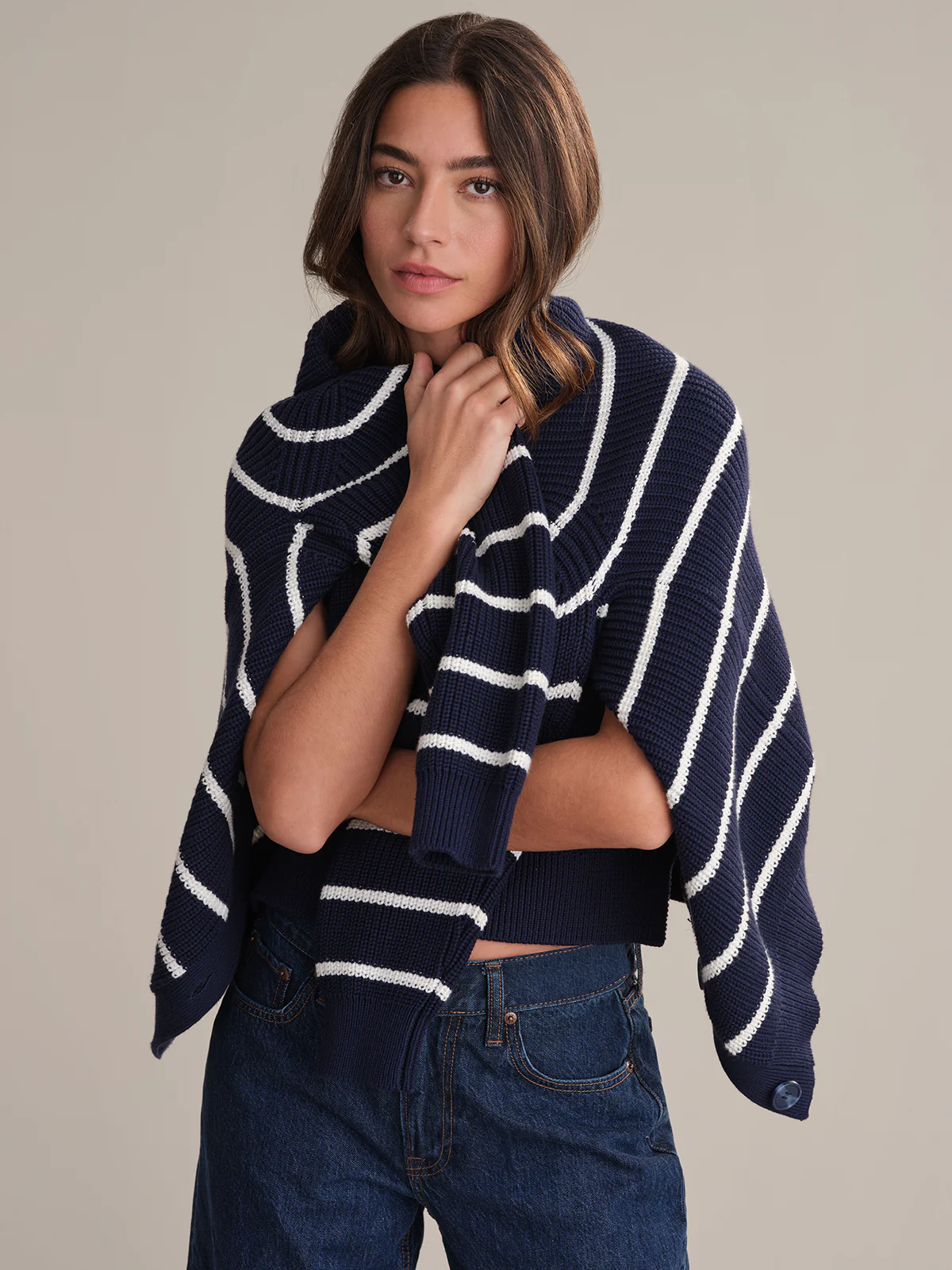 Emilia: Stripe Cotton Cocoon Cardigan