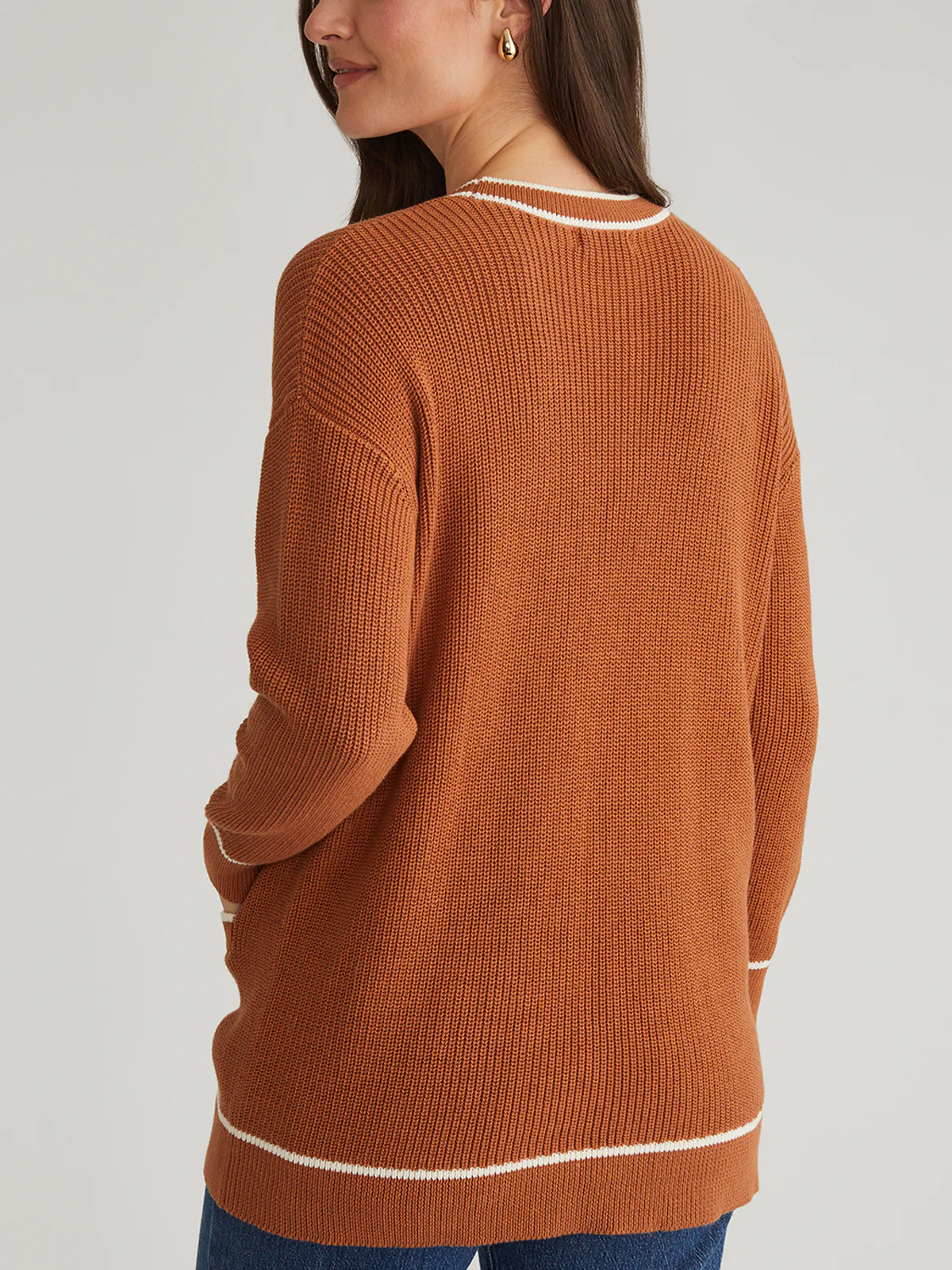 Emma: Cotton Tipped Oversized Cardigan - Image 3