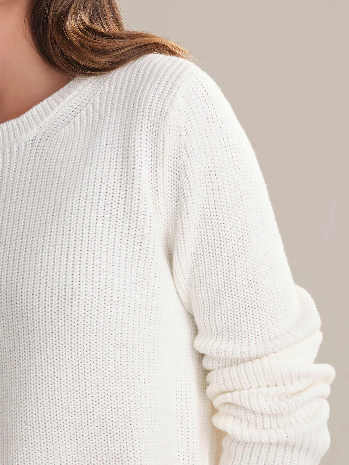 Emma: Crewneck Shaker Stitch Cotton Sweater - Image 4