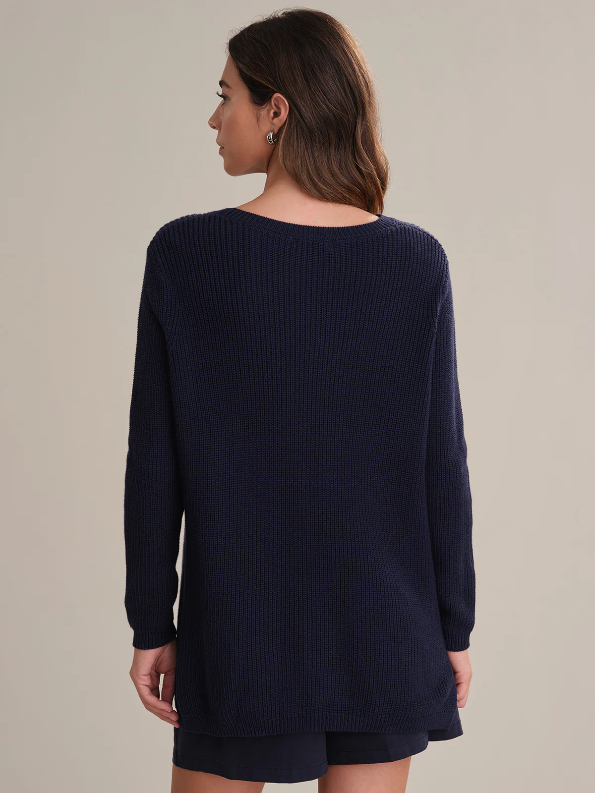 Emma: Crewneck Shaker Stitch Cotton Sweater - Image 3