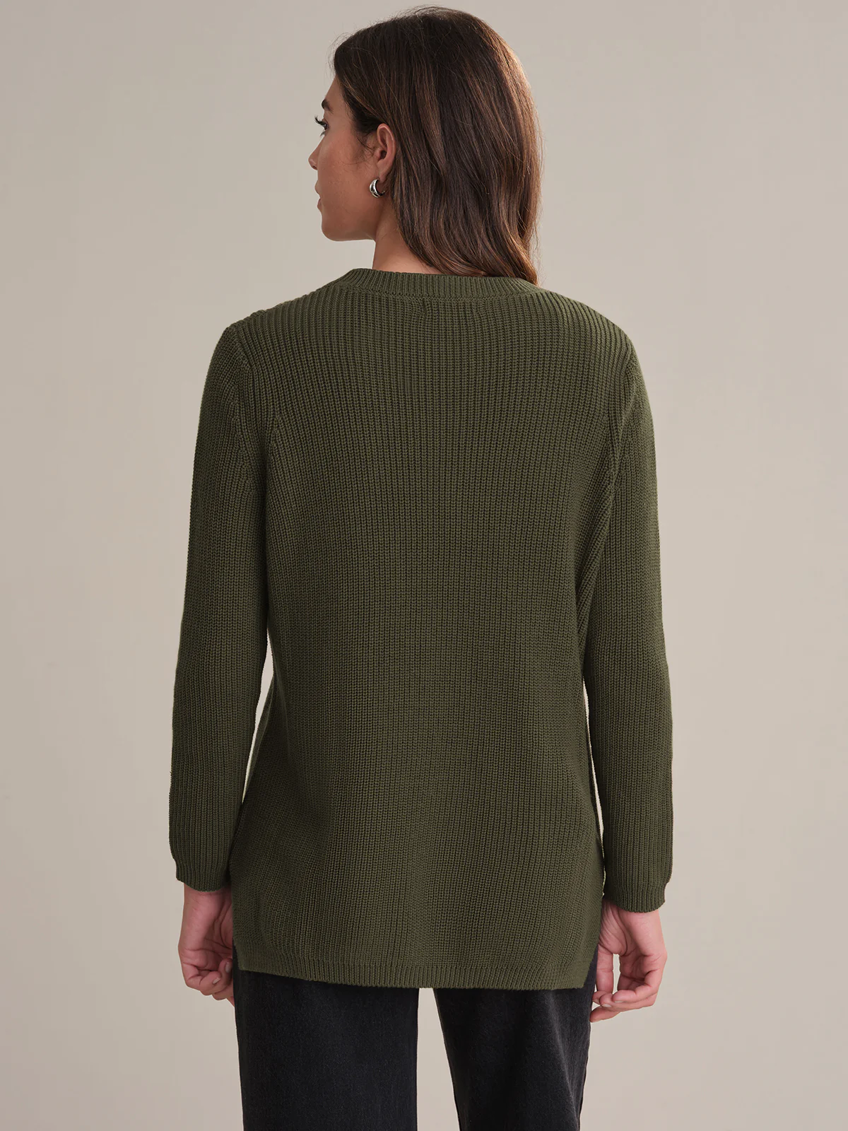 Emma: Crewneck Shaker Stitch Cotton Sweater - Image 4