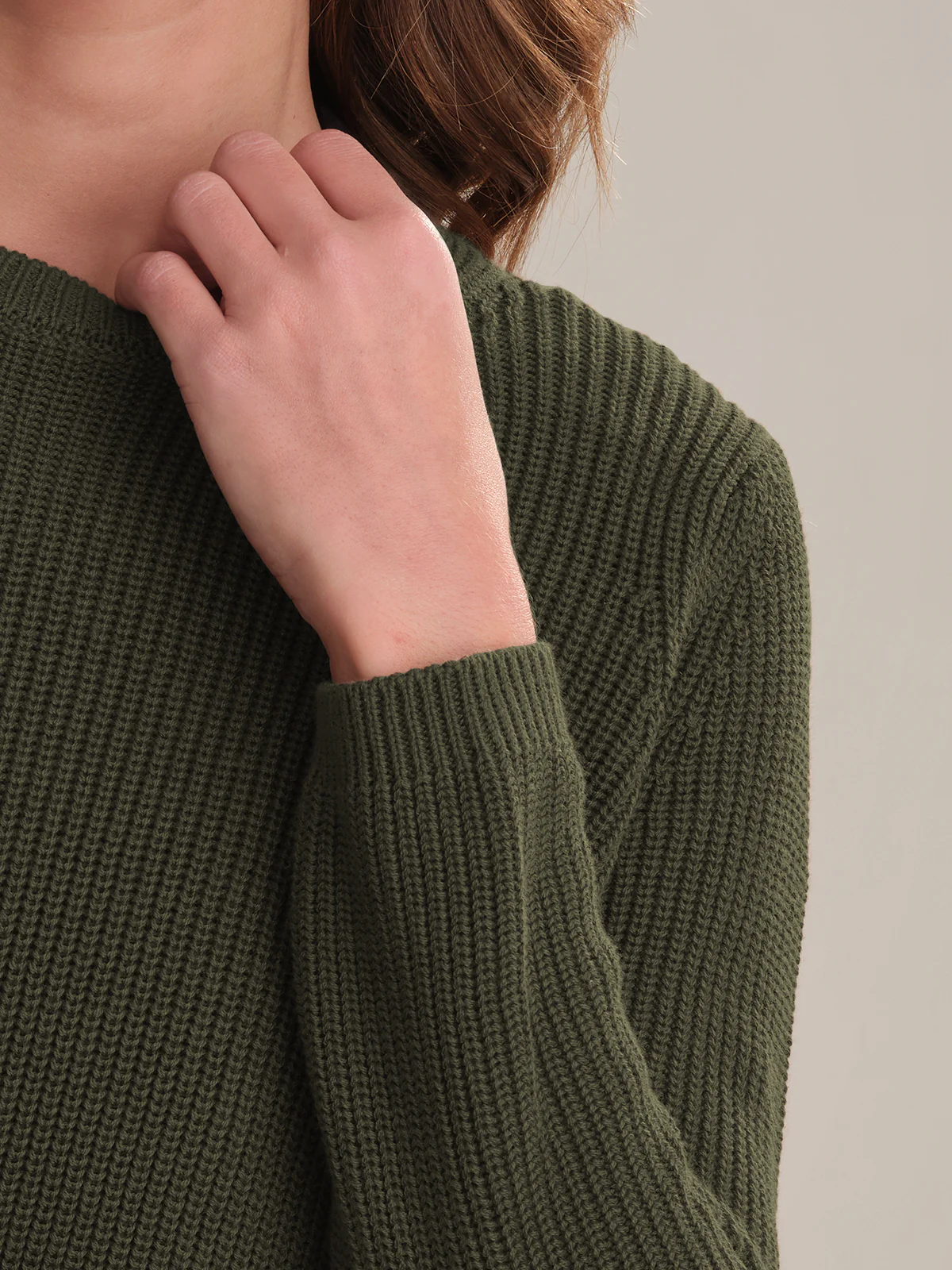 Emma: Crewneck Shaker Stitch Cotton Sweater - Image 5