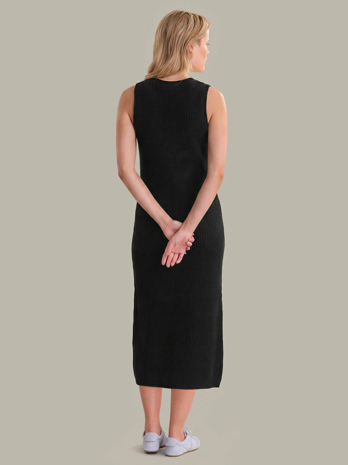 Emma: Crewneck Shaker Stitch Tank Dress - Image 3